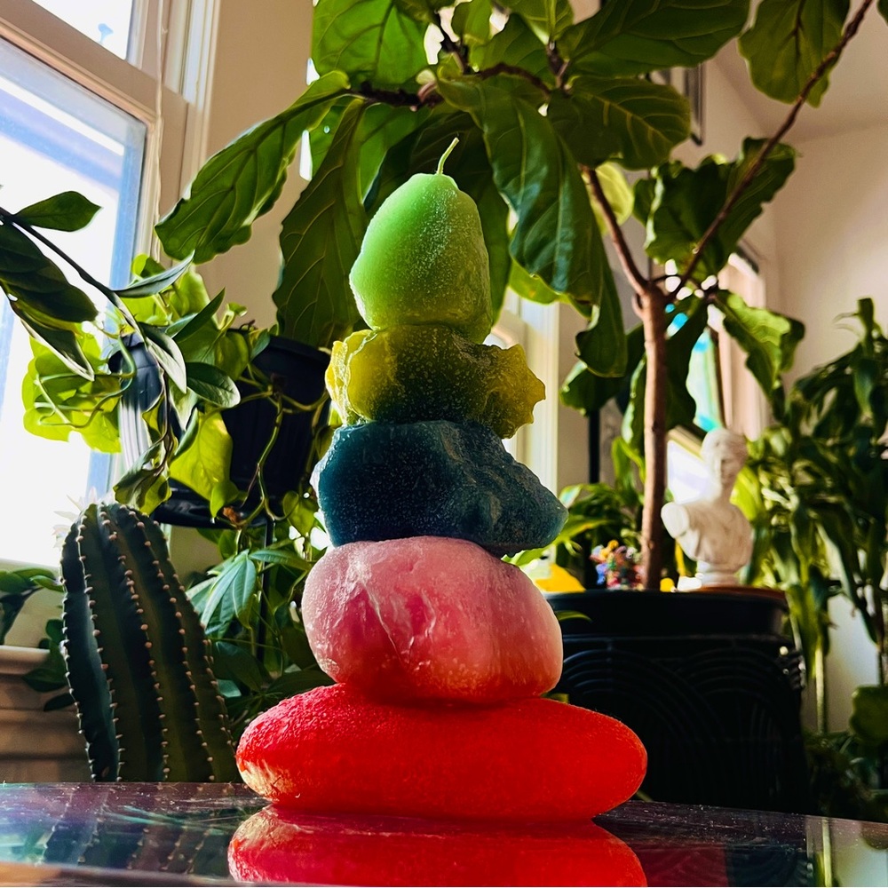 Rainbow Rock Candle